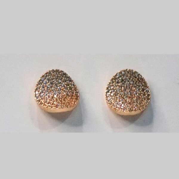 Rose Gold Finish and Glittering Diamond Like CZ Stone Earring - Image 2