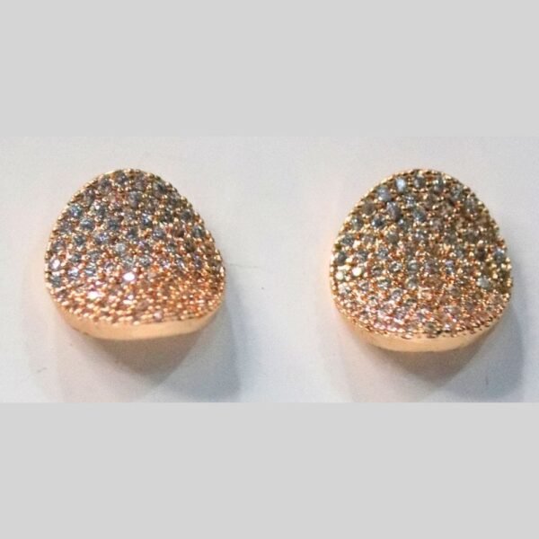 Rose Gold Finish and Glittering Diamond Like CZ Stone Earring