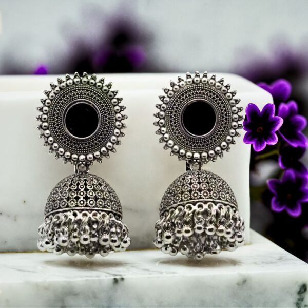 Traditional Oxidised Jhumka - Image 3