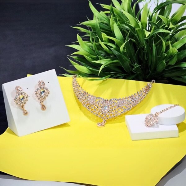 Elegant Gold-Plated Choker Set with Earring