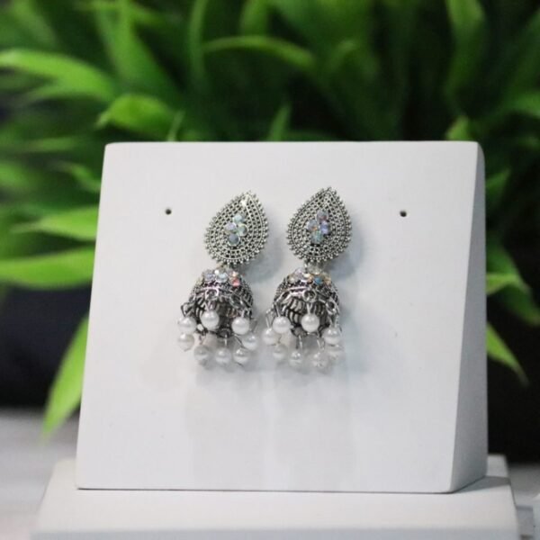 Oxidised Silver plated Jhumka Earring